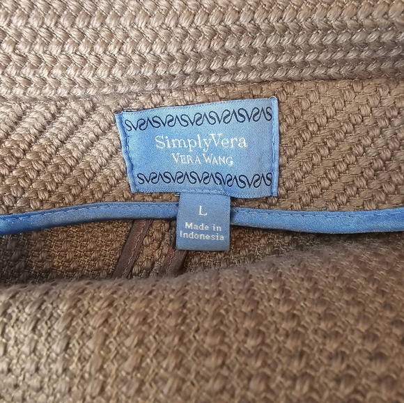 Simply Vera Women's Size L - Oxford Brown Buttonless Coat - no waist strap - Picture 4 of 6